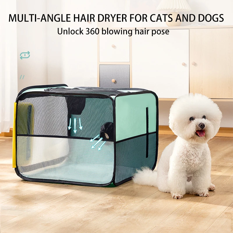 

Foldable Strong Pet Dog Cat Drying Box Blowing Hair Dryer Grooming House Bag Pet Dry Room Hands-Free Drying System