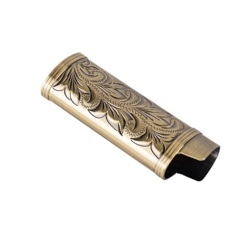 1pcs Vintage Fortune Flower Metal Lighter Case Compatible with BIC J3 Full Size Lighters