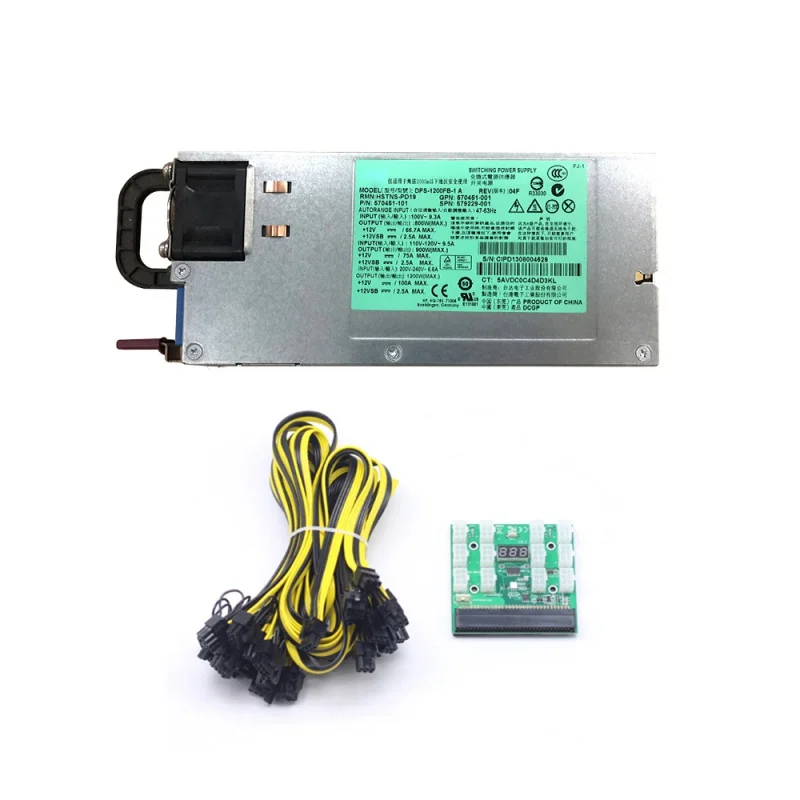 

1200W Switch Power Supply DPS-1200FB-1 A for DL580 DL980 G7 Gen7 570451-101 579229-001 PSU Graphics Card 6P To 8P For Mining