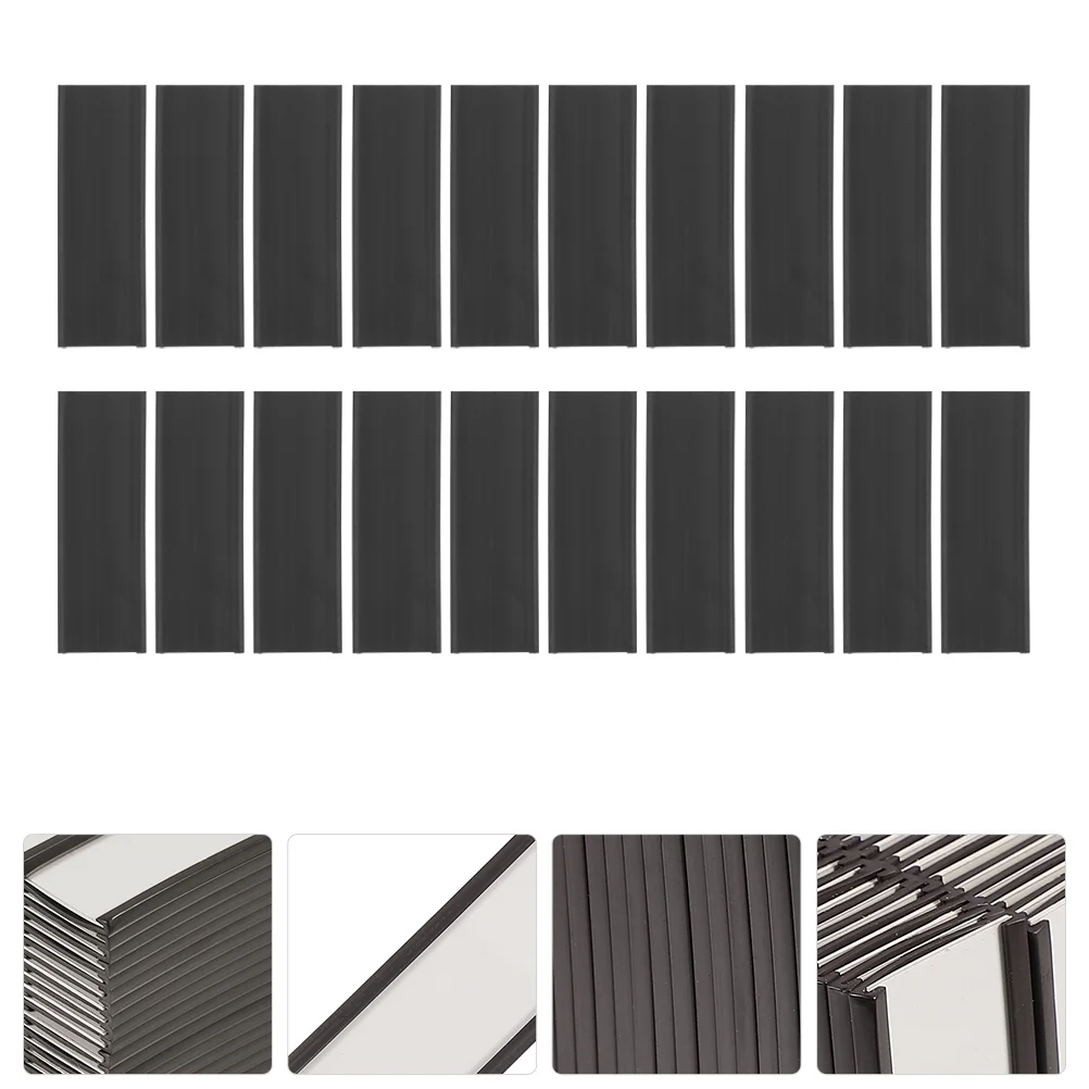 

20 Pcs Magnetic Label Holder Labels Clip Nameplate Plug-in Paper Rubber Soft Shelf