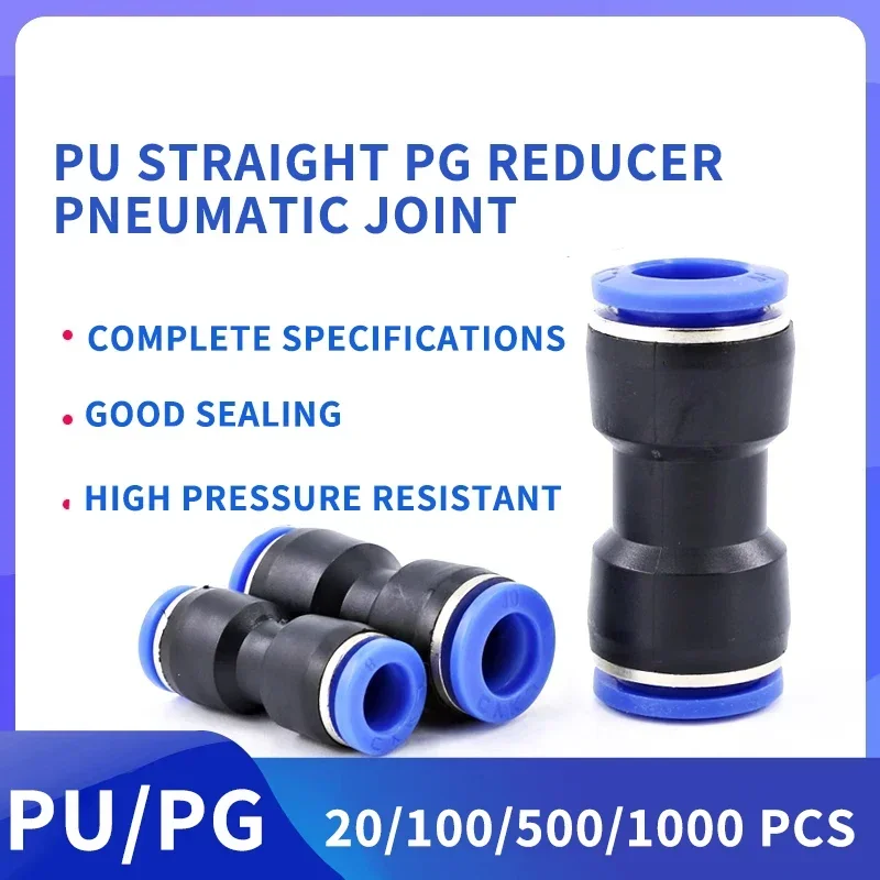 Conector Plástico de Encaixe Pneumático Empurre o Gás Reto Conexão Rápida Pu4 mm mm mm 10 mm pg Tubo de Mangueira de ar e Água