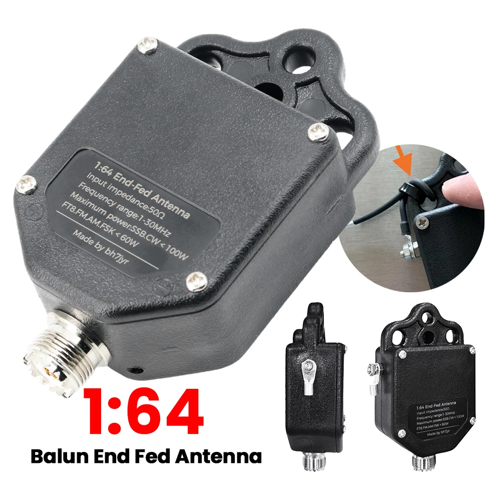 1:64 Balun End Fed Antenna 4-Band 8-Band Half-Wave Radio Antenna 1MHz To 30MHz Outdoor