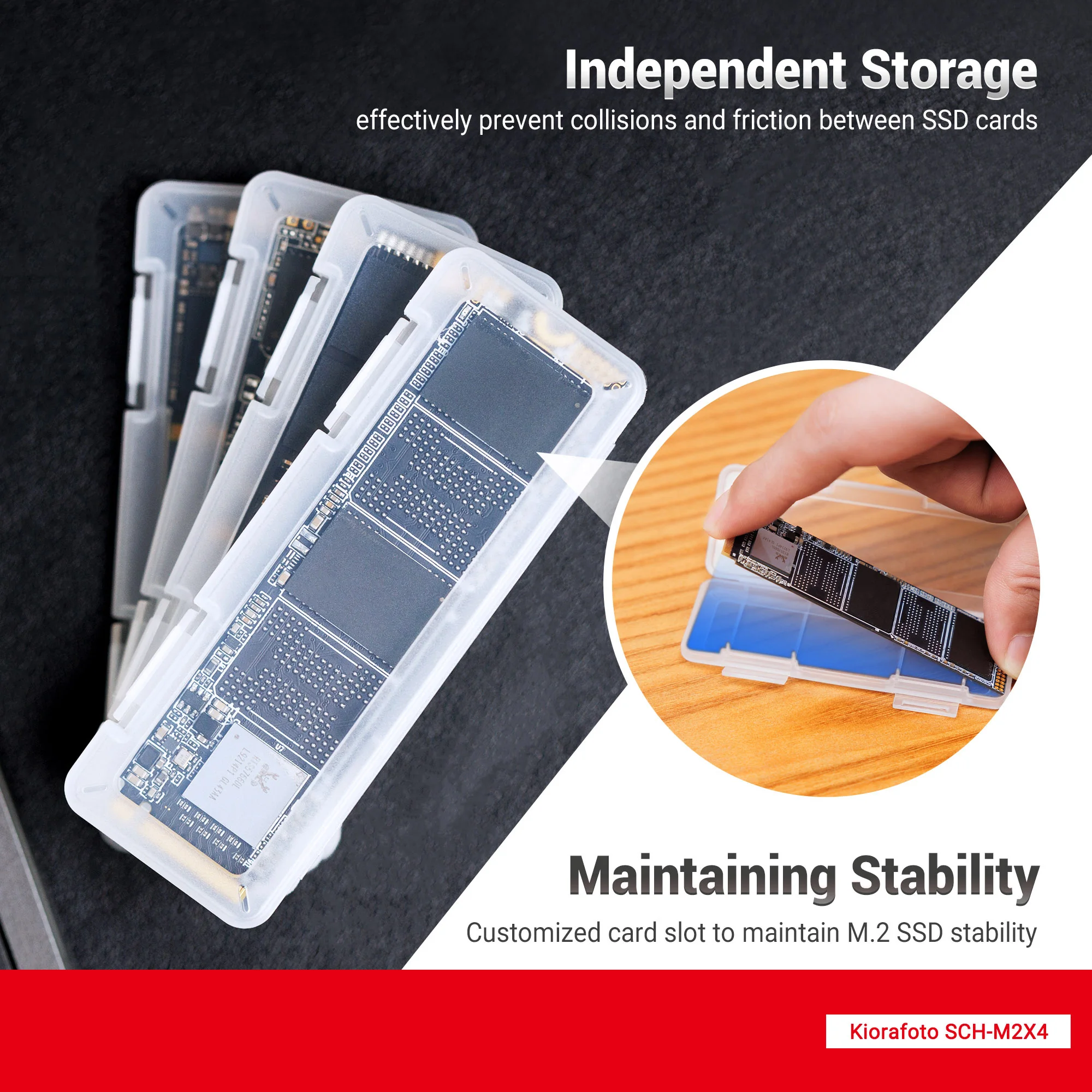 4 PCS 투명 플라스틱 개별 M.2 SSD 보관 케이스 M.2 2280 2260 2242 2230 SSD 하드 드라이브 M.2 NVMe SSD 케이스 보호 상자