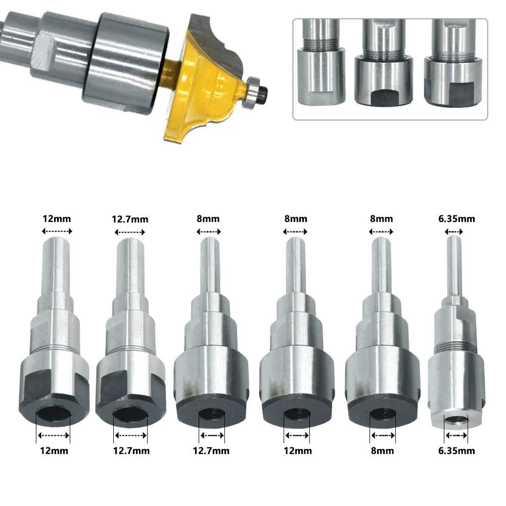 

1/4mm 8mm 1/2mm Shank Router Bit Extension Rod Converter Collet Milling Cutter Extension Rod For Engraving Machine Accessories