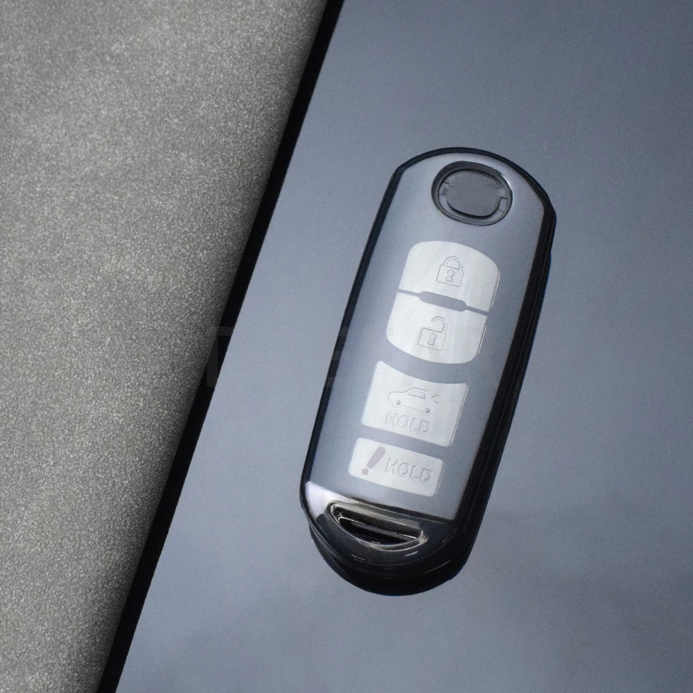 Transparent Car Key Case Cover with Keychain Clip