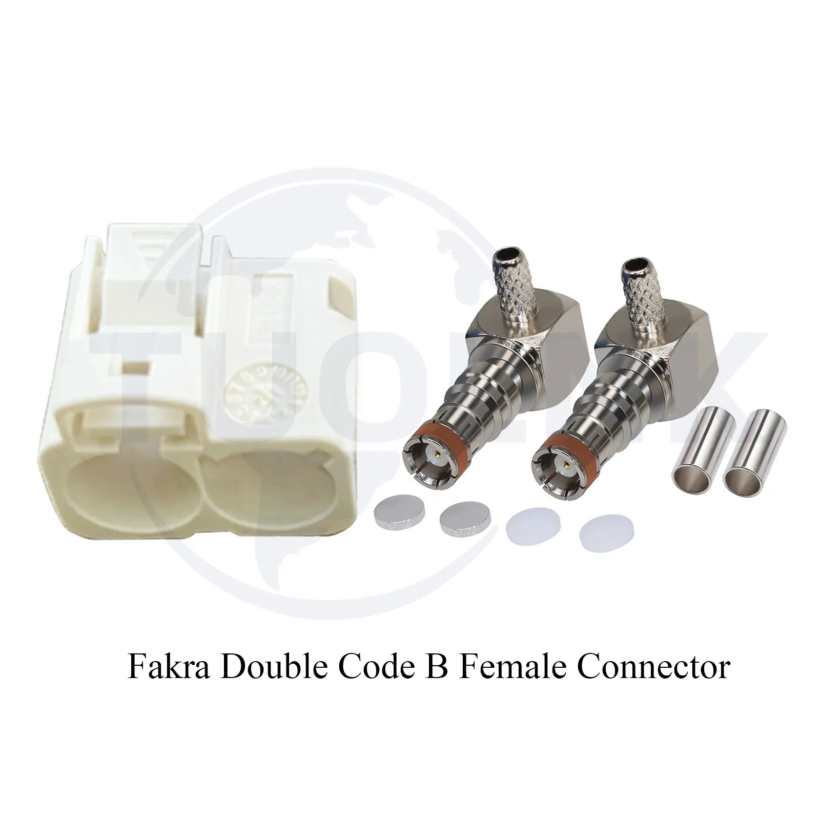 Fakra 듀얼 코드 암 직각 트윈 소켓 RF 동축 커넥터 압착 케이블 RG316 RG174 LMR100 팬텀 라디오용