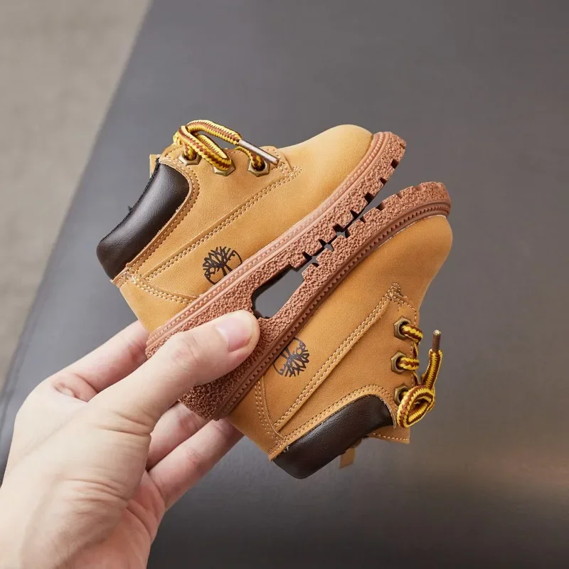 Autumn Children's Boots Girls Boys Plush Boots Casual Warm Ankle Shoes Kids Fashion Sneakers Baby Snow Boots 3