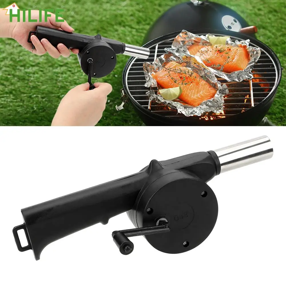 Smoker Accessories Smoker Accessory Picnic Camping Accessories BBQ Tools Portable Barbecue Fan Hand-cranked Air Blower Fire Bellows