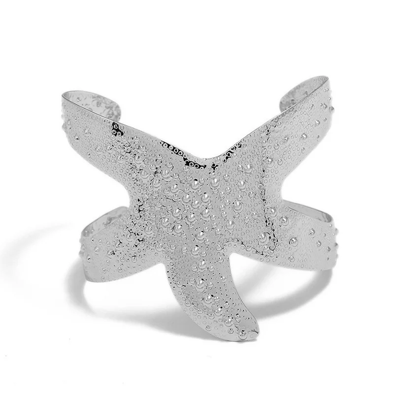 New niche design with a minimalist and fashionable starfish design for women's open-end bracelet