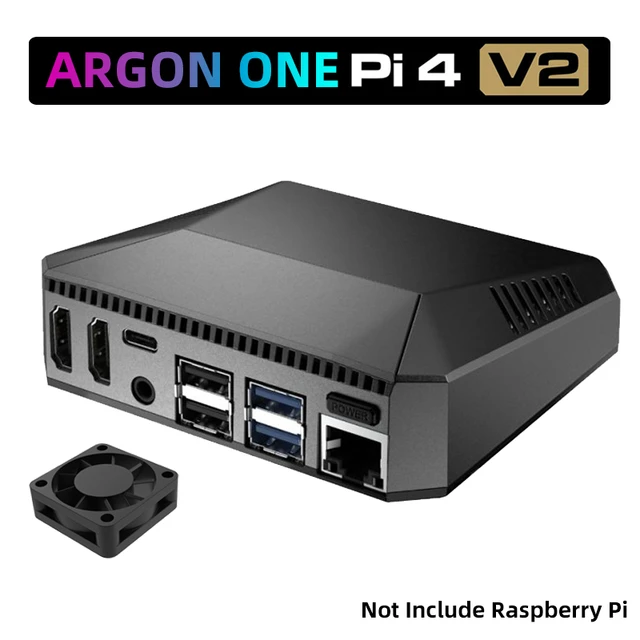 Argon One V2 Case for Raspberry Pi 4 Model B Aluminum Metal Shell with  Power Switch Cooling Fan Heat Sinks for Raspberry Pi 4 - AliExpress