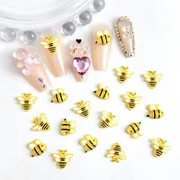 50pcs Random Mixed Resin Cute Cartoon Bee Nail Art Charm Mini Exquisite Nail Ornaments Nail Decoration DIY 2