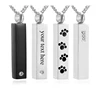 Custom Stainless Steel Vertical Cubic Bar Container Urn Memorial Pendant Necklace Ash Keepsake Cremation Jewelry Hypoallergenic 4