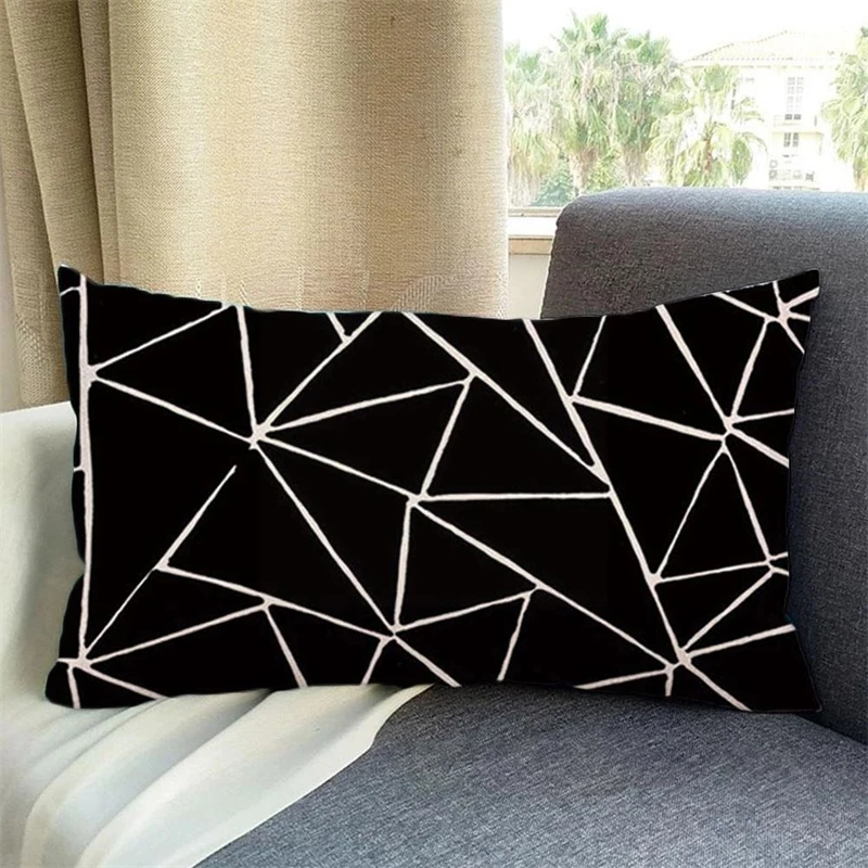 2022 Geometric Marble Texture Abstract Pillow Rectangular Pillow Sofa Cushion Waist Plush Cushion Pillowcase Pillow Core 30*50CM