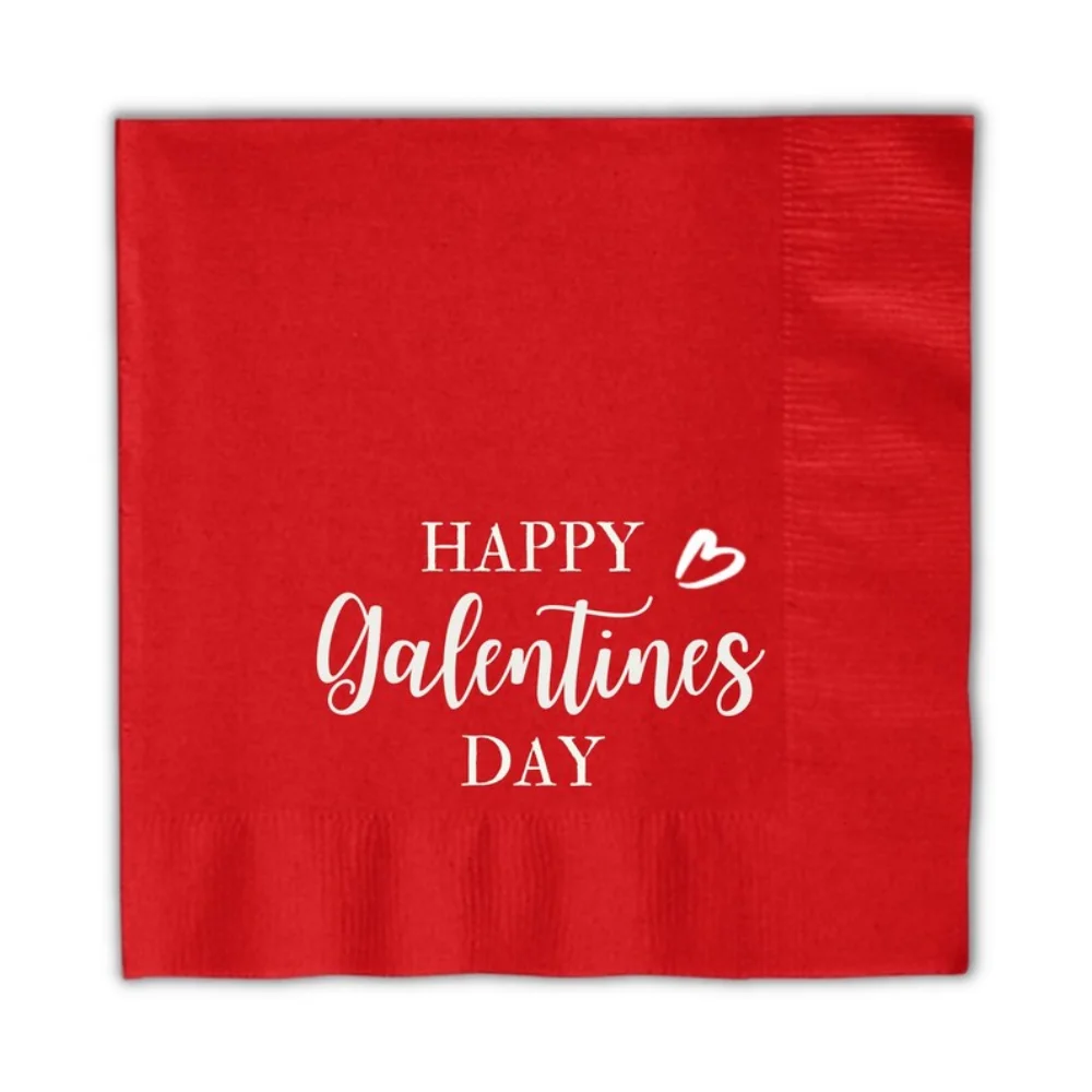 

50 Pcs Galentines Day napkins, HAPPY GALENTINES DAY, Valentines Day Gift, Galentines Party, Beverage Napkins, Be My Galentine