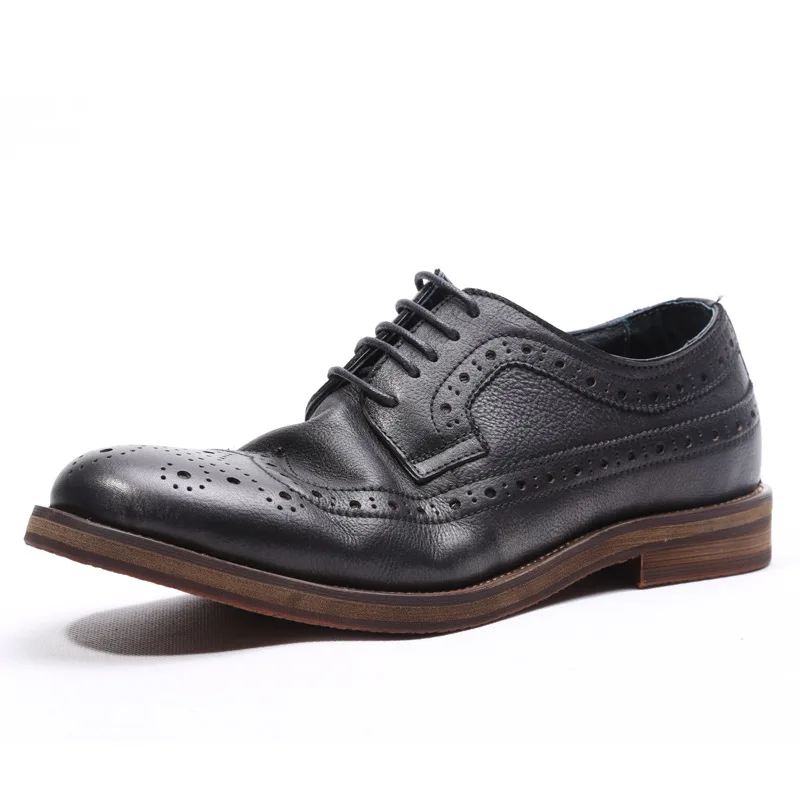 

trendy lace up polishing retro British carved Brogue handmade pleated business casual shoes shoes