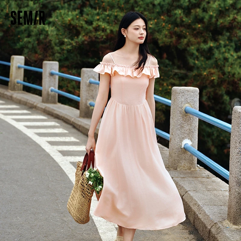 Bodycon Dress Women Slim Fit With Ruffled Hem Summer New Short Flutter Sleeves And Gentle Mid-Length Dress