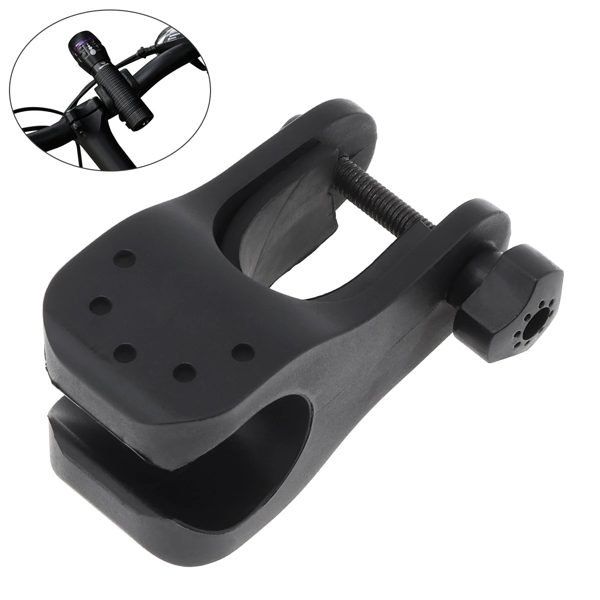 Shatterproof Bicycle Cycle Light Stand Bike Front Mount LED Headlight Holder Clip Rubber for 22-35mm Diameter Flashlight