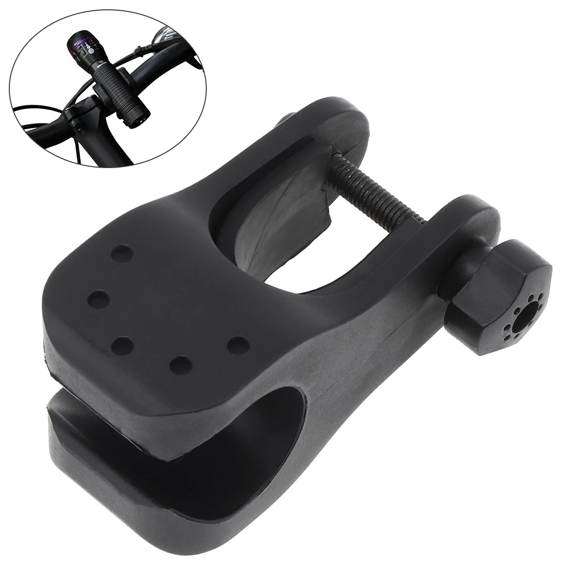 Shatterproof Bicycle Cycle Light Stand Bike Front Mount LED Headlight Holder Clip Rubber for 22-35mm Diameter Flashlight boruit new headband helmet strap mount head strap for led headlamp head bike light cycling headlight flashlight band accessories