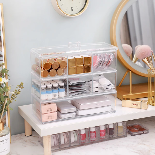 small plastic organizer box cosmetic storage box rectangular transparent PP  box with lid - AliExpress