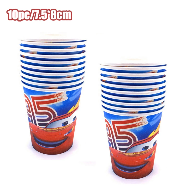 thumbnail image 1 of Decoración de cumpleaños de Disney Cars Dibujos animados Rayo Mcqueen Fiesta Platos de papel Servilletas Vasos Globos Suministros para eventos Baby Shower Niño, 1 of 5