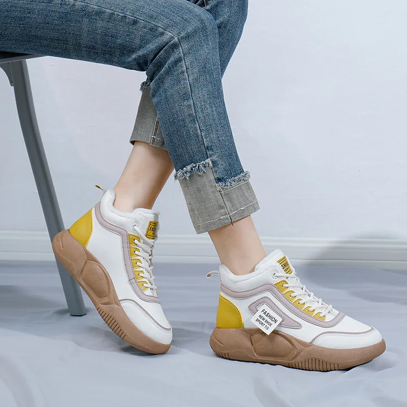 New Women Platform Shoes Fashion Sneakers Boots Woman Casual Loafers Ladies Snow Boots Autumn Winter Warm Female High Quality
