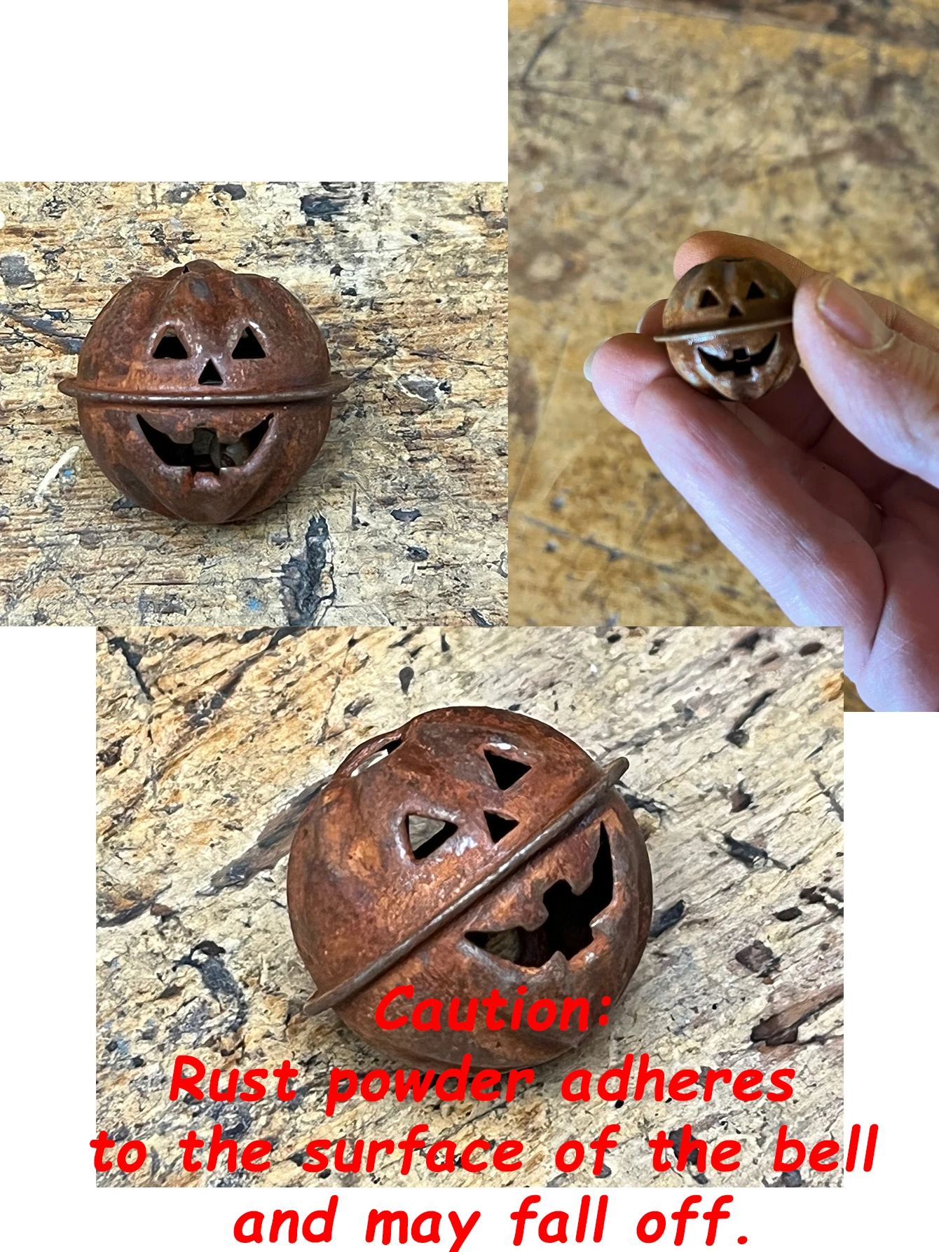 Rustikale Halloween MINI Metall Kürbis Jingle Bells Jack O Laterne Halloween Baum Dekor DIY Handwerk Machen Herbst Home Party Dekor – Detail 7