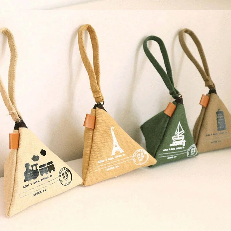 1pc Men's Creative Retro Mini Zhongzi Design Canvas Coin Purse