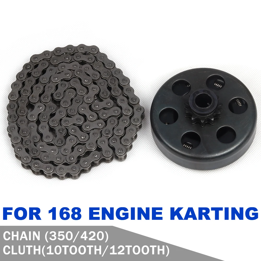Motorcycle 350 420 Chain 160 124 Links for Go Kart 168 Engine Karting Minibike Fun Centrifugal Automatic Key Built Clutch Parts