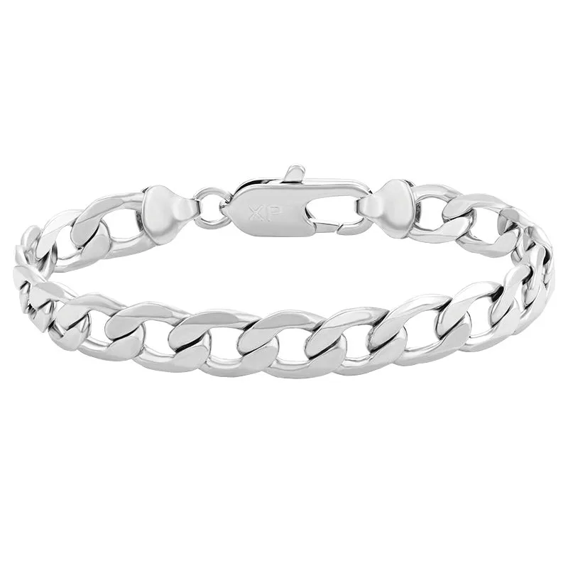 XP Jewelry ( 19 cm x 8 mm ) Figaro 11 White Chain Bracelets For Women