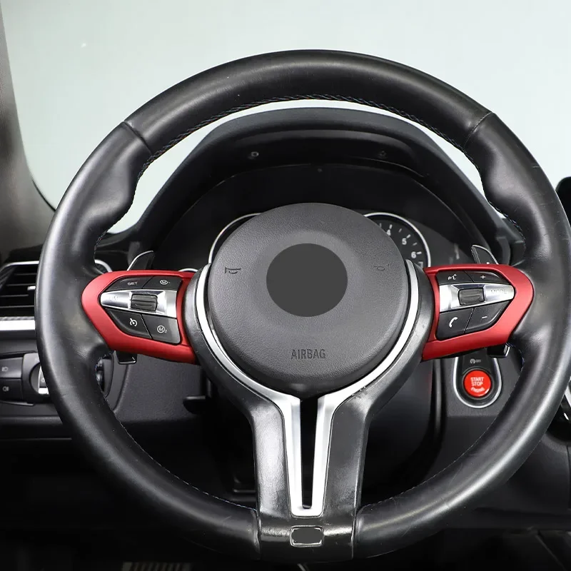 Red M-Sport ABS Steering Wheel Decoration Trim Frame