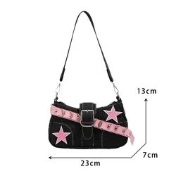 Vintage-Inspired PU Leather Retro Belt Shoulder Bag for Women - 2024 Fashion Handbag (Black)