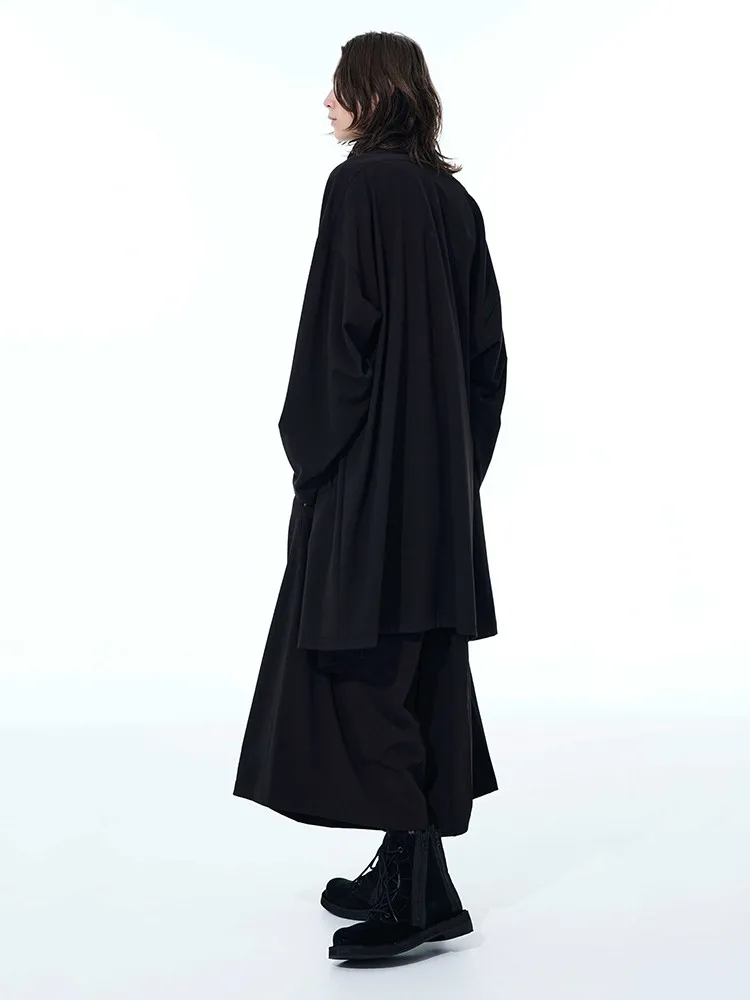 MAMELICCE Extra Loose Jacket Unsiex original design style Casual Trench Coat for Men and Women black outerwear