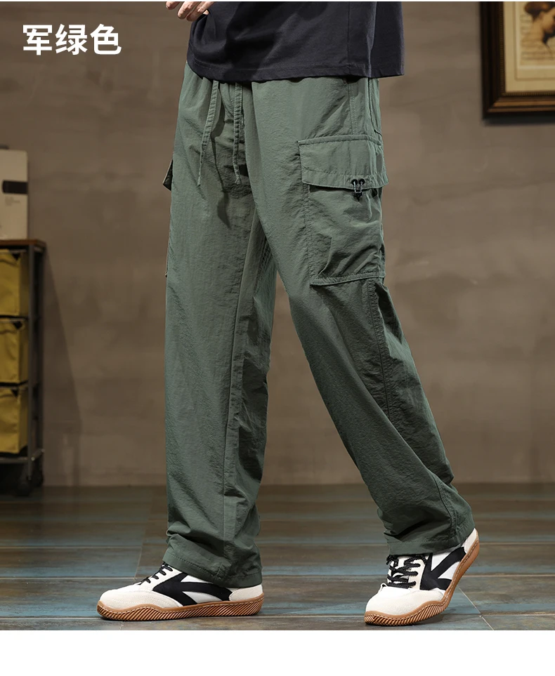Lässige Hose mit Kordelzug in Voller Länge 2026 Frühling Herbst Herren Sport Outdoor Einfarbige Lose Hosen Streetwear Jogger – Detail 13