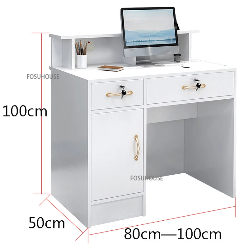 Modern Reception Desk Office Furniture Designer Front Desk Checkout Counter Clothing Store Light Luxury Reception Desks Table