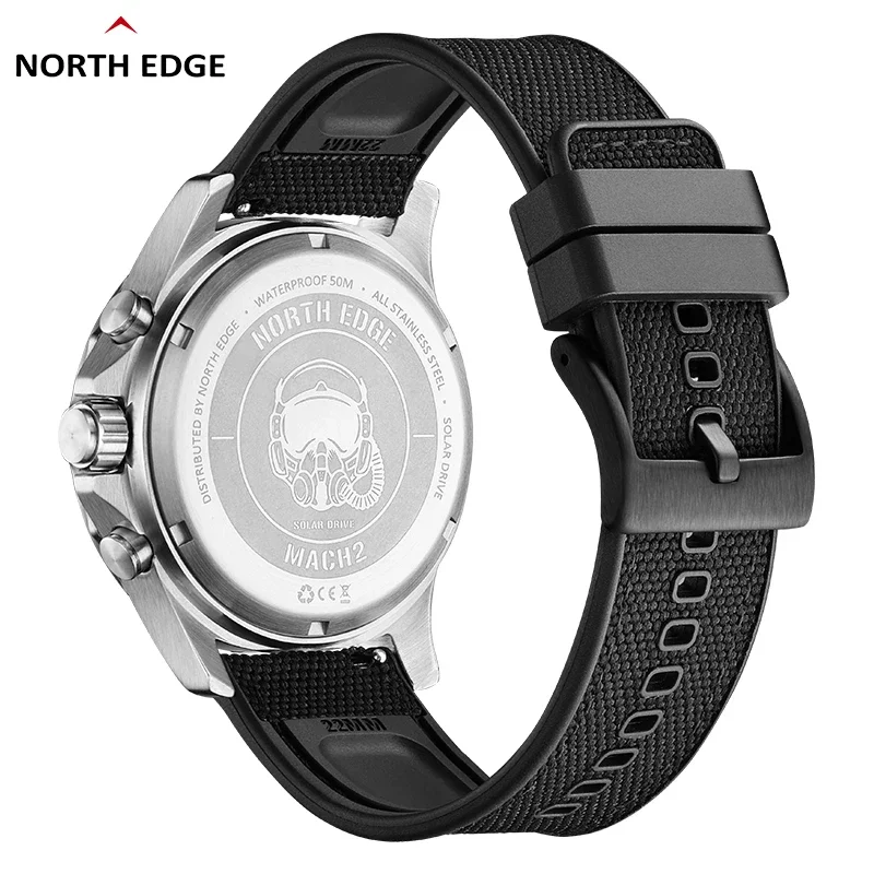 NORTH EDGE 2024 MACH Men's Watches Solar Power 316 stainless
