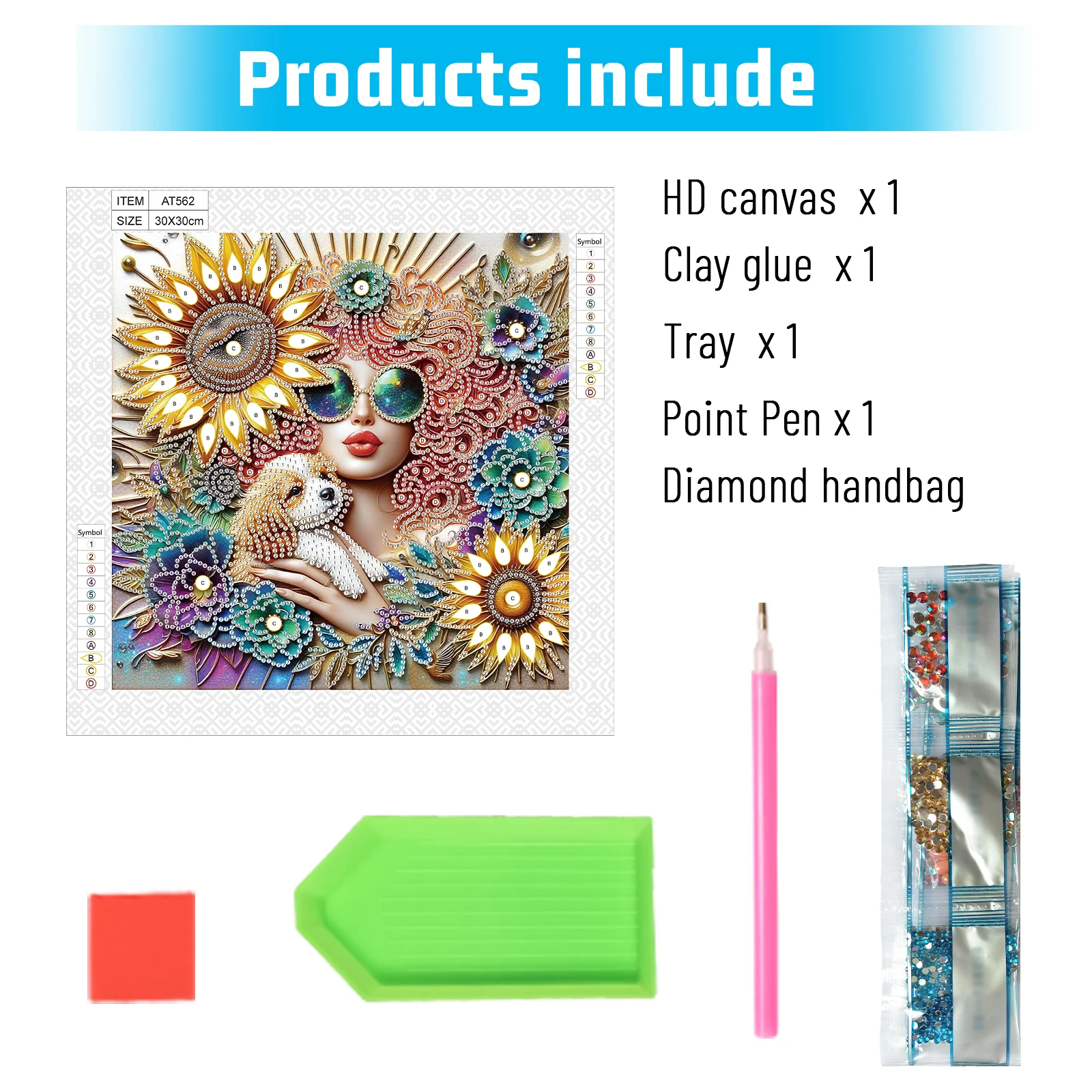 Diamond Painting Diamond Art Painting Kit Diamond Painting Set DIY Girl and Flowerrs 5D Special Shape Diamond Art Kits for Beginners Diamond Art Painting Kits for Home Wall Decoration Gift