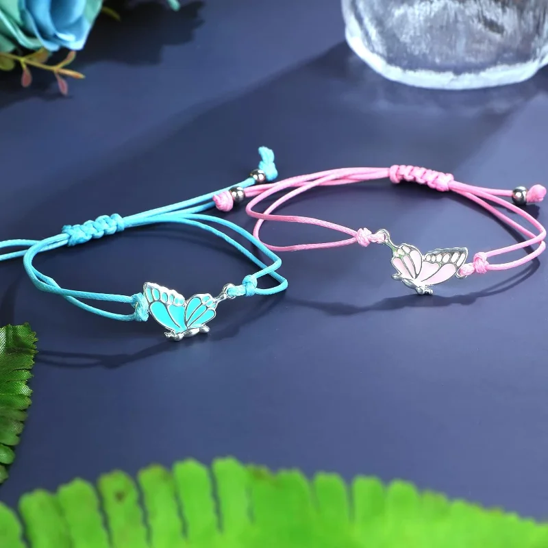 Jewelry Sets Butterfly Friendship Necklace Bracelet Set of 2 for Women