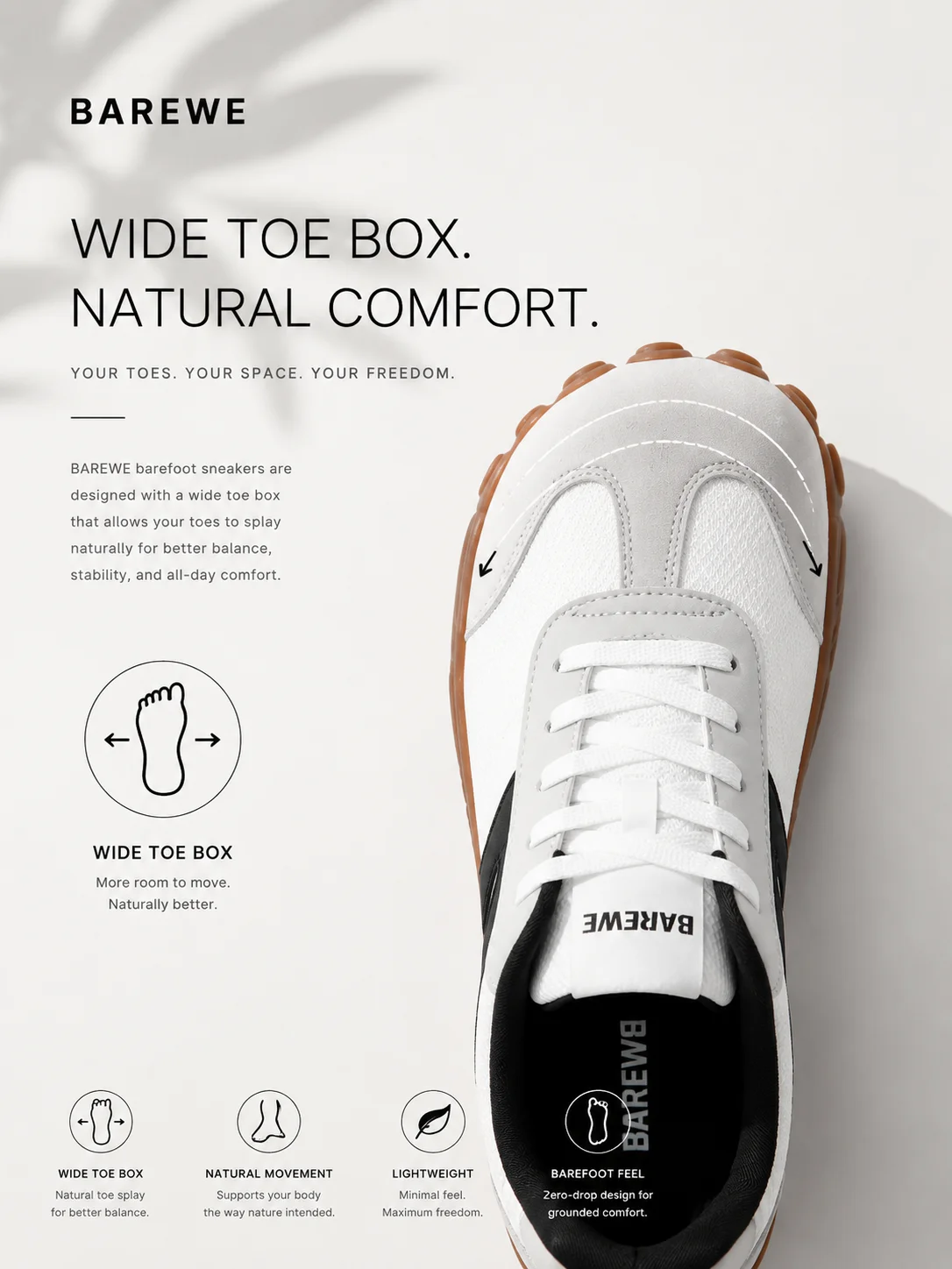 BAREWE Barefoot Comfort Walking Sneakers: Lightweight Outdoor Shoes for Men and Women