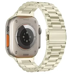 Sleek Stainless Steel Metal Link Bracelet for 38mm 40mm  41mm (Vintage gold 8)