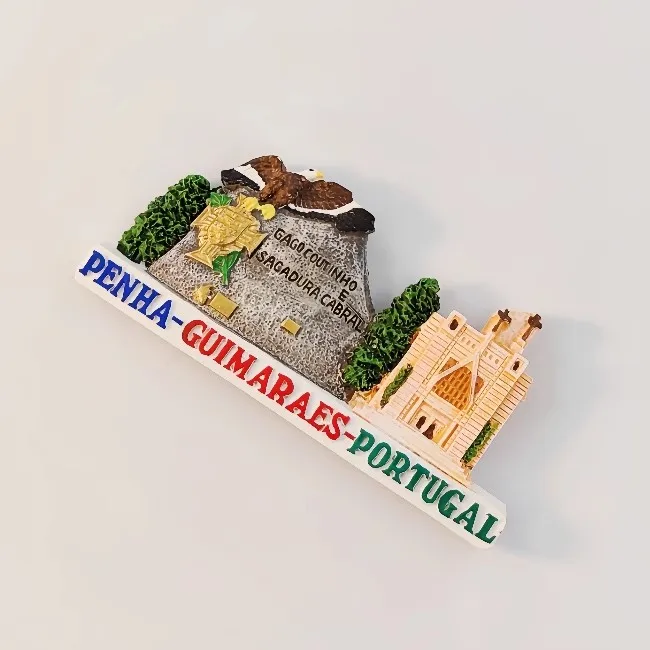 Sf9da4d97ba7a4969bf7852f20c166b1cl Ímã de Geladeira 3D Guimarães Portugal — Lembrança Turística Pintada à Mão