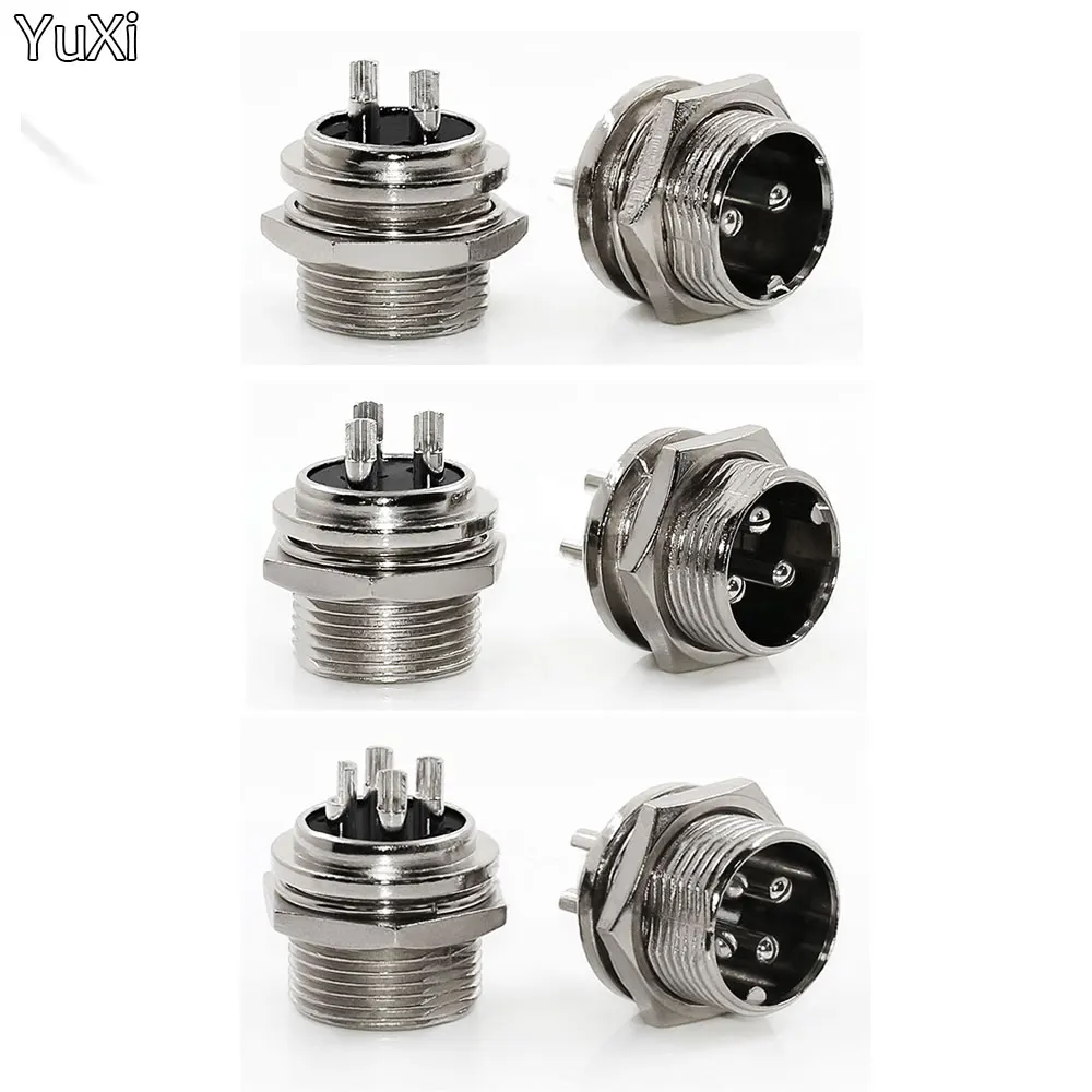 2/5/10Pcs 2/3/4/5/6/7/8/9/10 Pin GX16 Male Wire Cable Circular Aviation Socket Plug Panel Connector