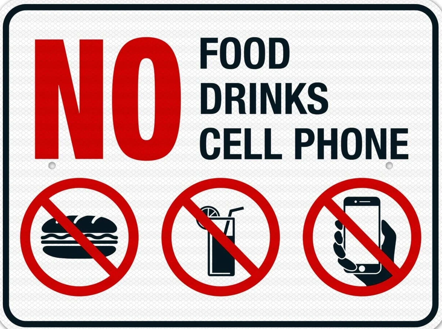 Novità Metal Tin Sign No Food Drinks O Cell Phone Sign Home Decor Wall Decor Regalo Di Compleanno Garden Yard Signs Targa Vintage