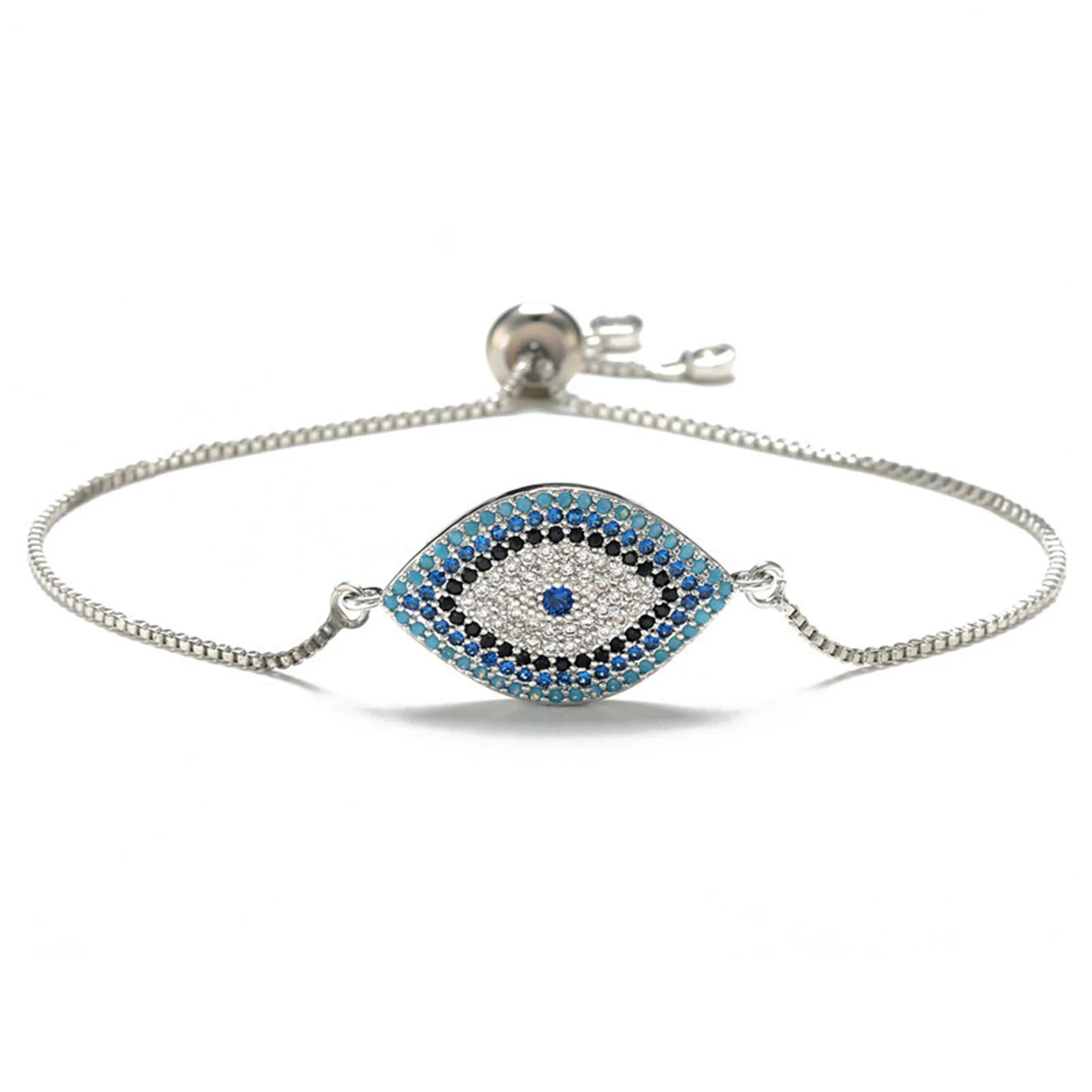 

Devil's Eye Women Simple Chain Bracelets Adjustable Highly Polished Jewelry Bracelets for Boyfriend and Girlfriend