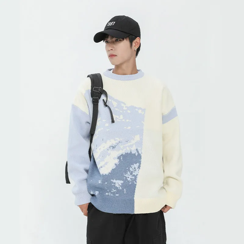 Fashion Men's Casual Slim Fit Basic Turtleneck Knitted Sweater High Collar Pullover Male Double Collar Autumn Winter Tops