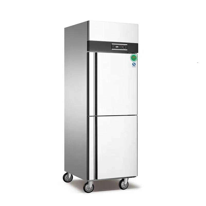 500 L Upright Freezer 2 Door Vertical Refrigerator Commercial 201 Stainless Steel Fridge