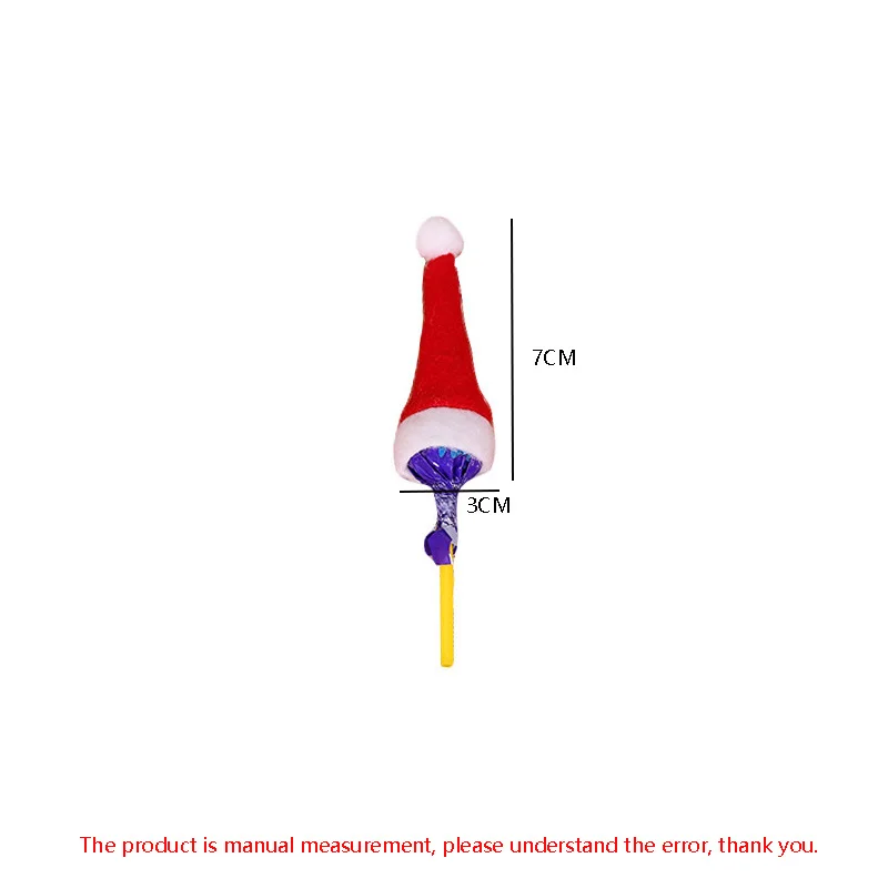 Christmas Beanie Hat 10PCS New Year MINI Christmas Hat Christmas Decorations lollipop Hat Non-woven Small hat