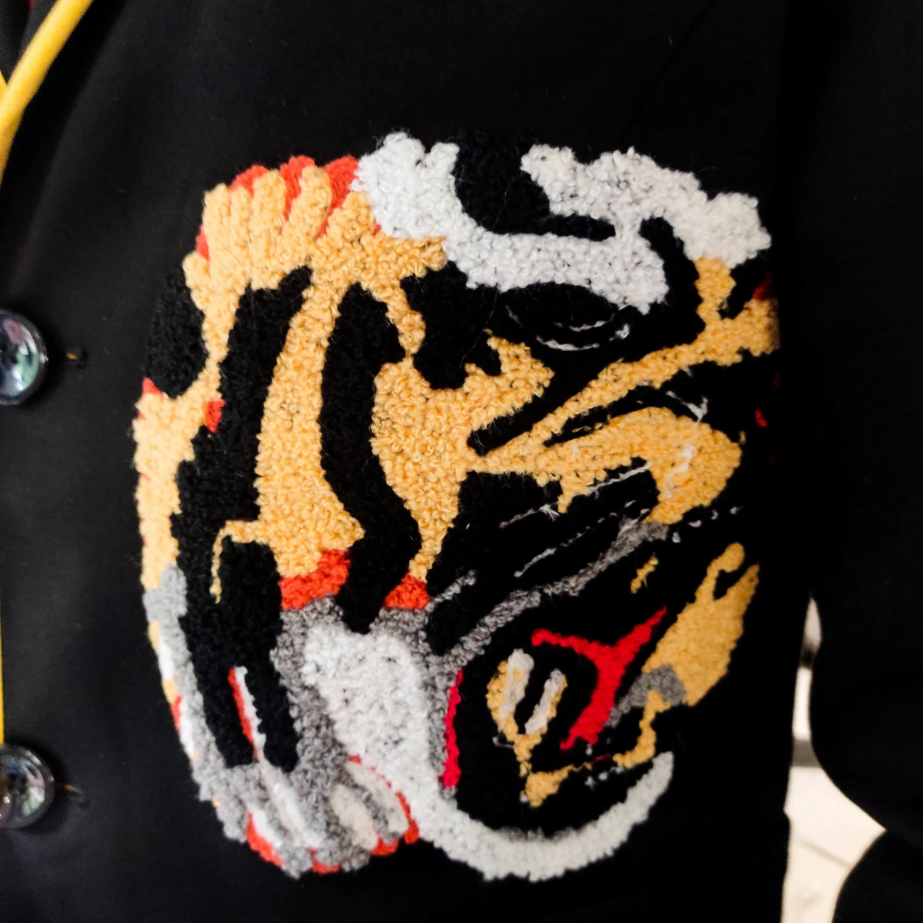 Men Blazer Jacket Flocking Tiger Head Coat Male Trend Hip-hop Stage Costumes For Singer Tide Men Blazer Casual Stylish