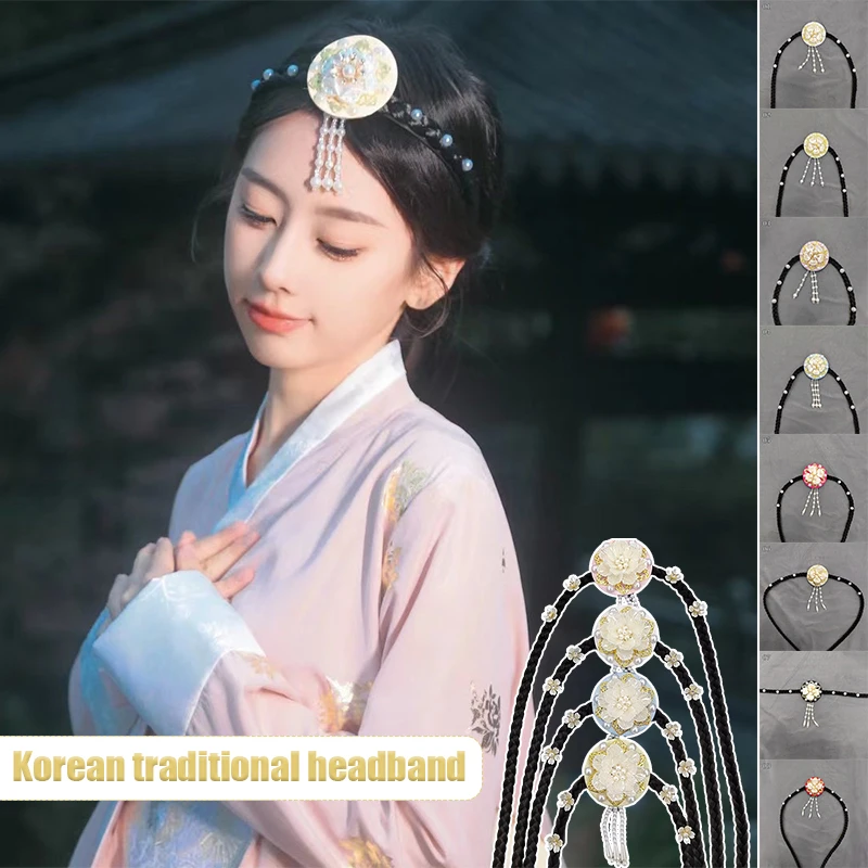 

Korea Classical Ethnic Style Hairband Korean Court Hanbok Wig Headdress Women Hair Clips Hanbok Bride Korean Hair Accessories