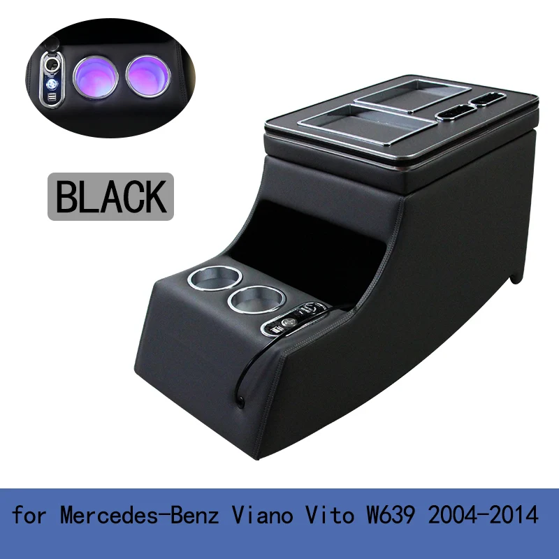 Boîte De Rangement D'accoudoir SURENHAP Pour Voiture - Blanc Et Noir