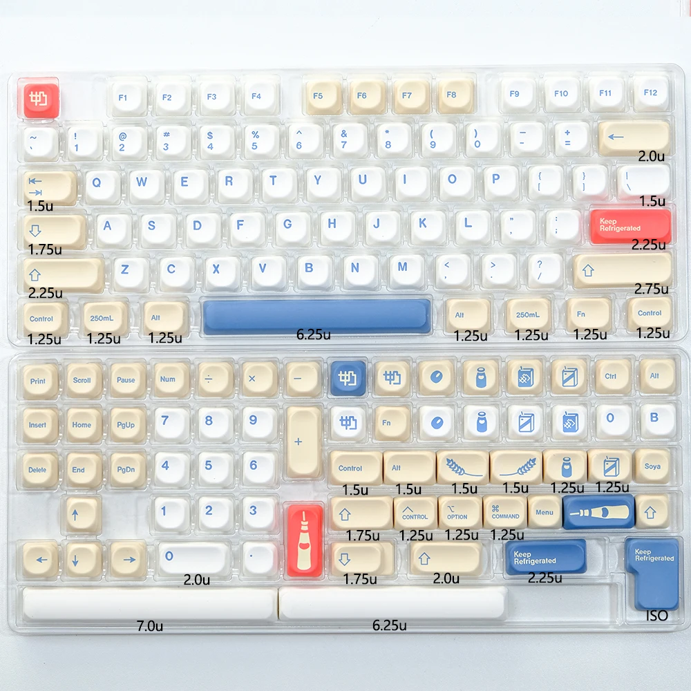 KBDiy-Teclas para teclado mecânico, coreano, russo, ISO,